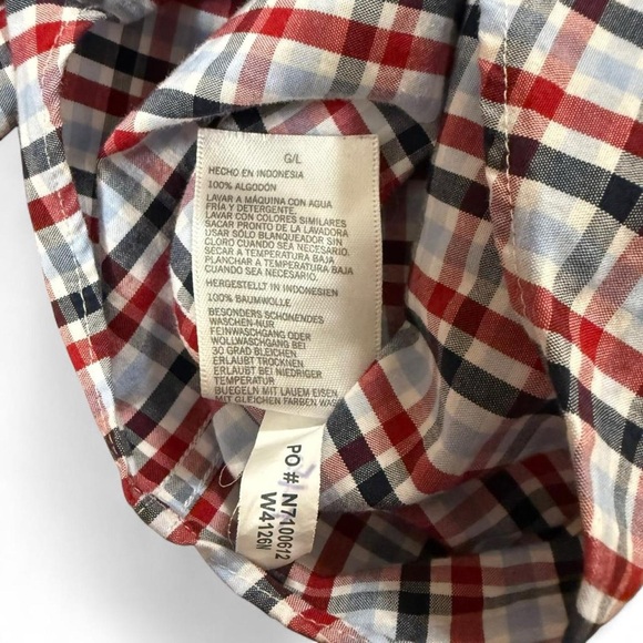Nautica red and blue plaid button down long sleeve shirt Size L - Picture 6 of 8